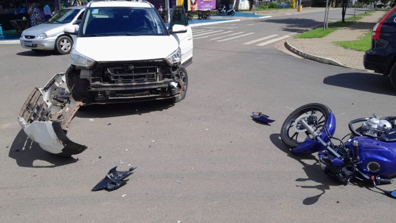 Mais um acidente em Ouro Preto do Oeste envolvendo menor na direção de moto